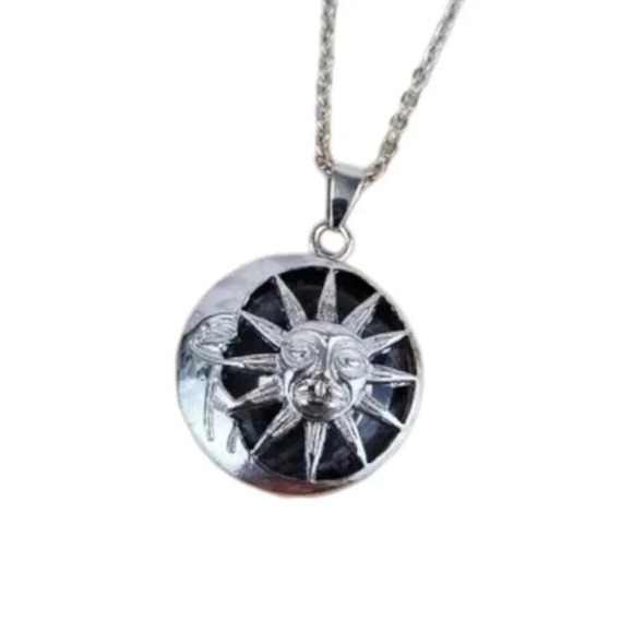 Amethyst Sun and Moon Pendant Necklace - Picture 2 of 8